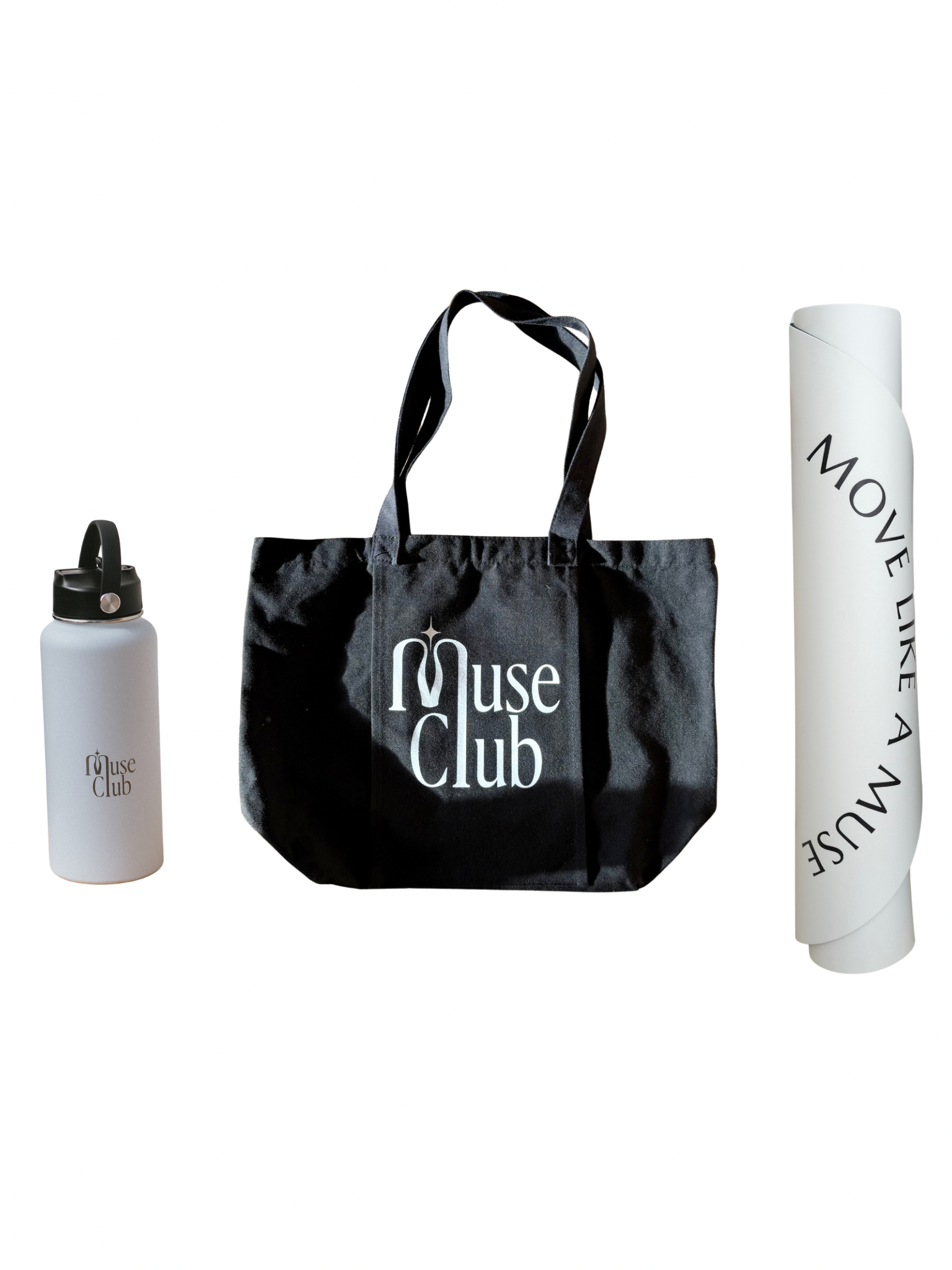 LE TRIO WATER BOTTLE + TOTE BAG + YOGA MAT (WHITE)